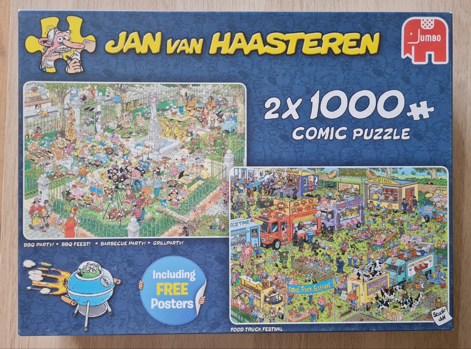 Jan van Haasteren puzzel 2x1000 stukjes, Ophalen of Verzenden, 500 t/m 1500 stukjes, Zo goed als nieuw