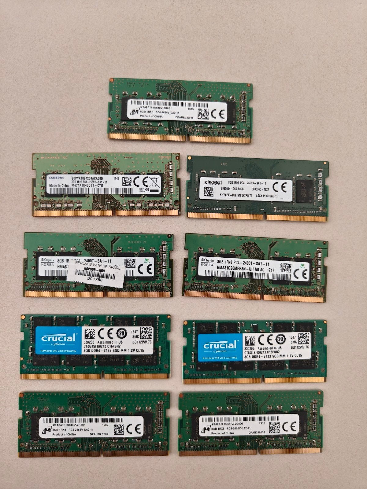 RAM Geheugen DDR4 8GB - 4Gb  Verschillende Op Voorraad