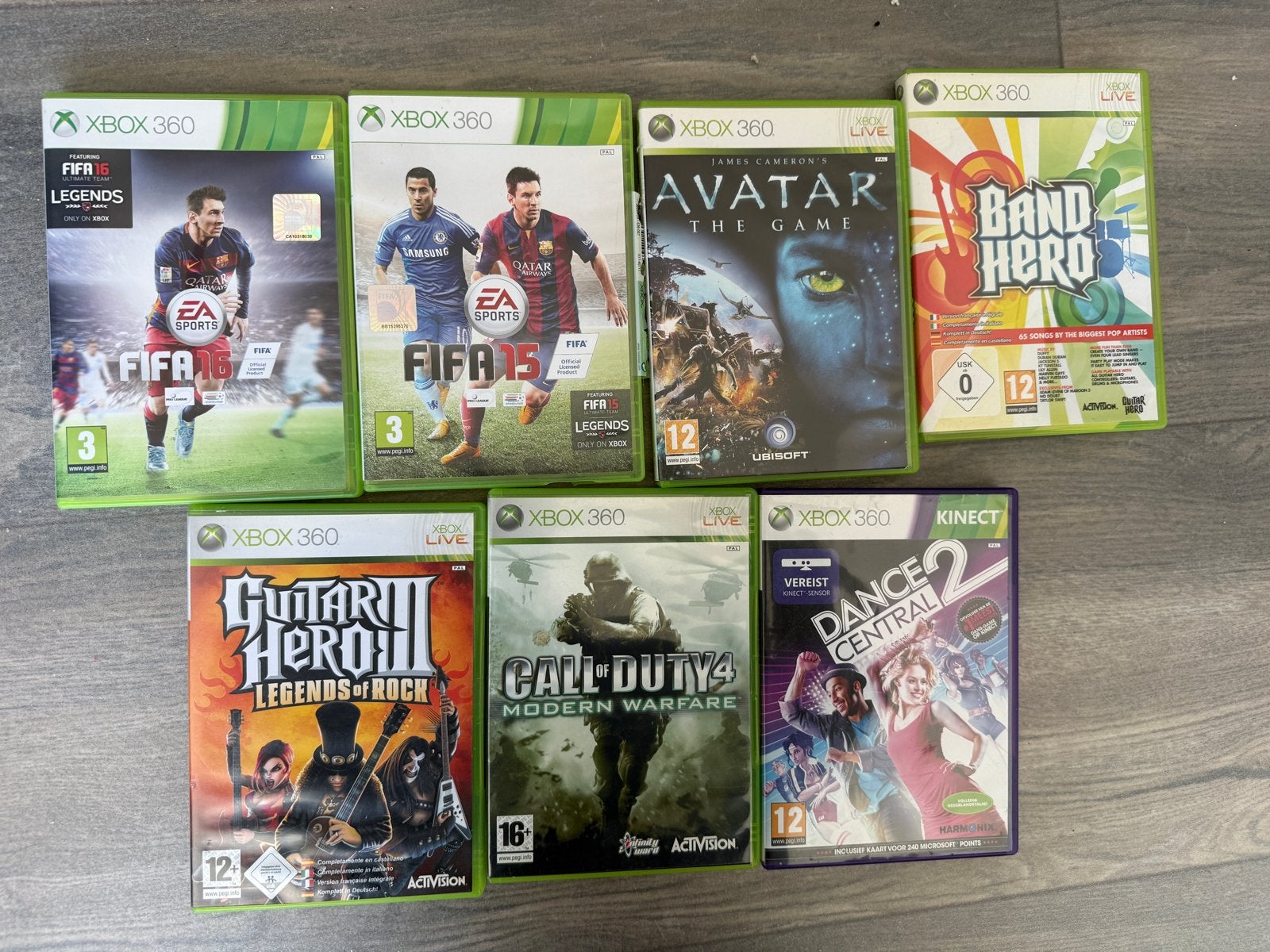 Xbox 360 Games Bundel: FIFA, Avatar, Call of Duty, Dance Cen, Spelcomputers en Games, Ophalen, Gebruikt, 1 speler, Eén computer