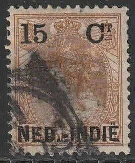 Ned.Indië 1900 33 Wilhelmina 15c op 15c, Gest, Ophalen of Verzenden, Gestempeld, Nederlands-Indië