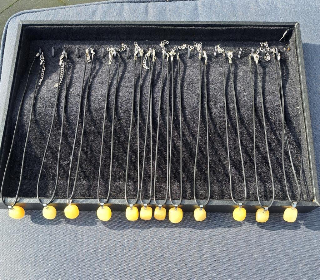 Partij kettingen met natuurstenen hanger., Sieraden, Tassen en Uiterlijk, Armbanden, Nieuw, Overige materialen, Overige kleuren