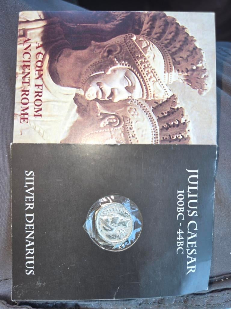 Reproductie Zilveren Denarius Julius Caesar Romeinse Munt, Postzegels en Munten, Munten | Europa | Niet-Euromunten, Ophalen of Verzenden