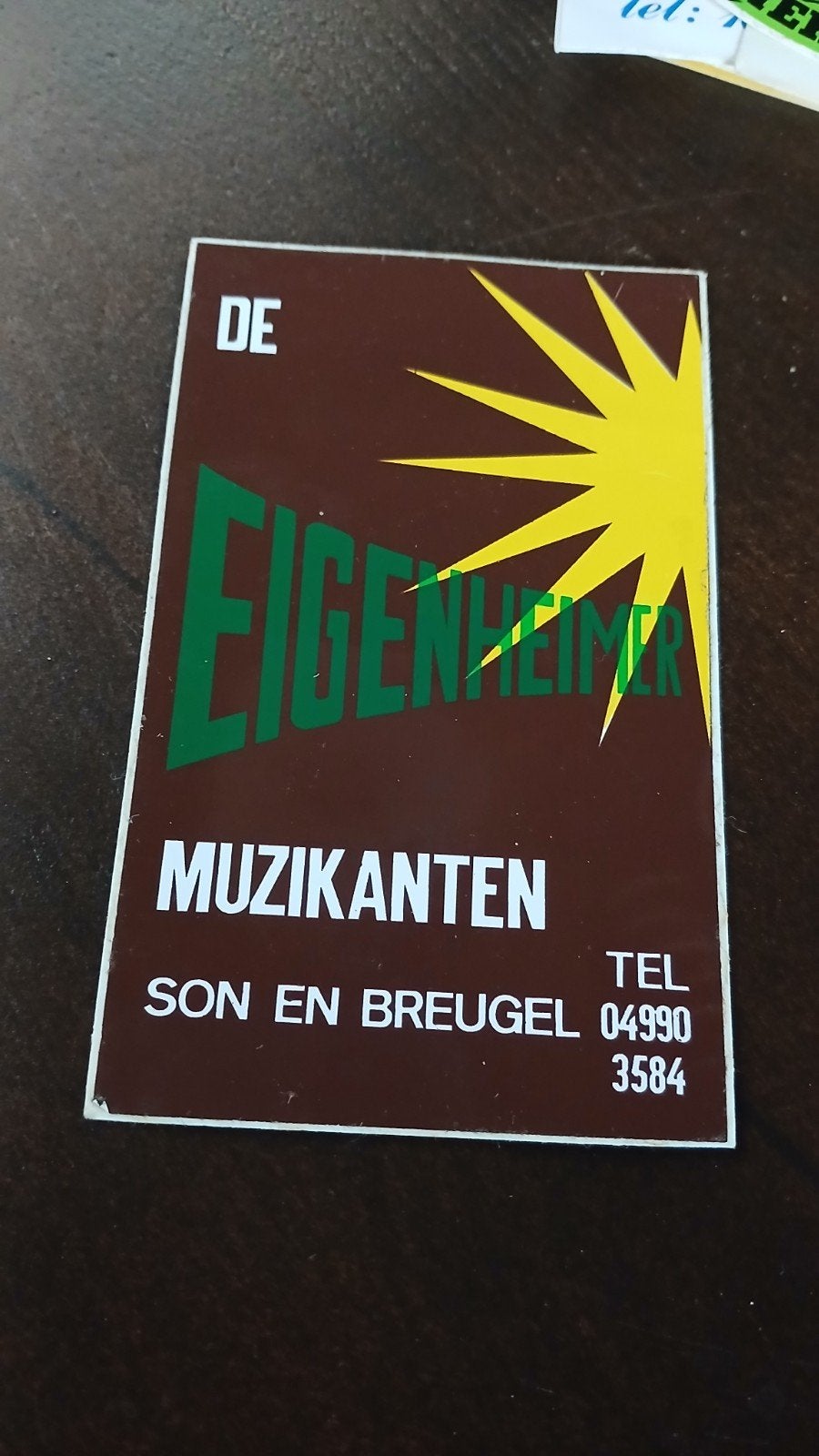 Sticker Muzikanten De Eigenheimer, SON EN BREUGEL, Ophalen of Verzenden, Zo goed als nieuw