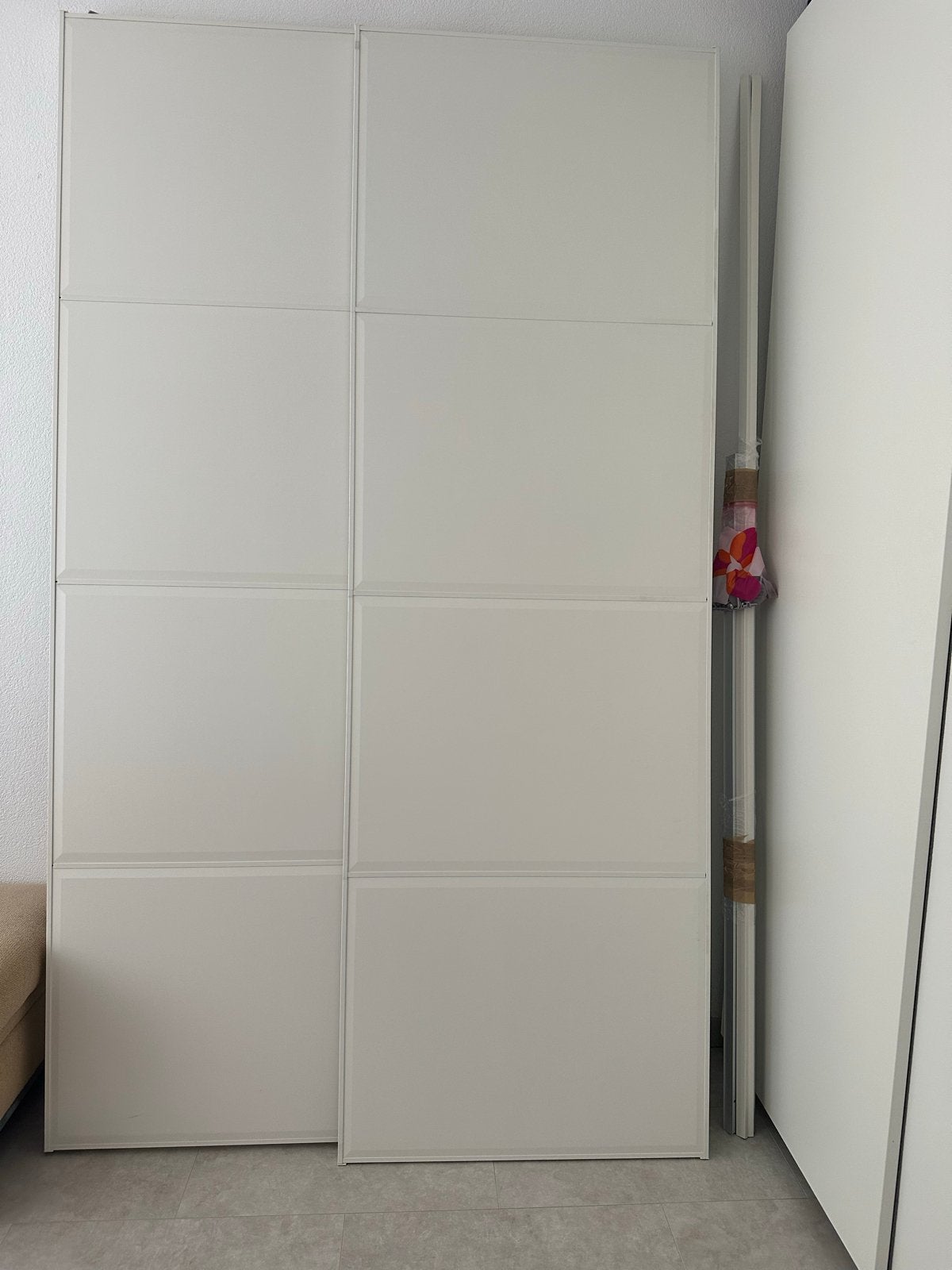 IKEA Pax kast schuifdeuren wit/mat 150x236 cm (2 stuks), Ophalen, Kunststof, Gebruikt, 200 cm of meer
