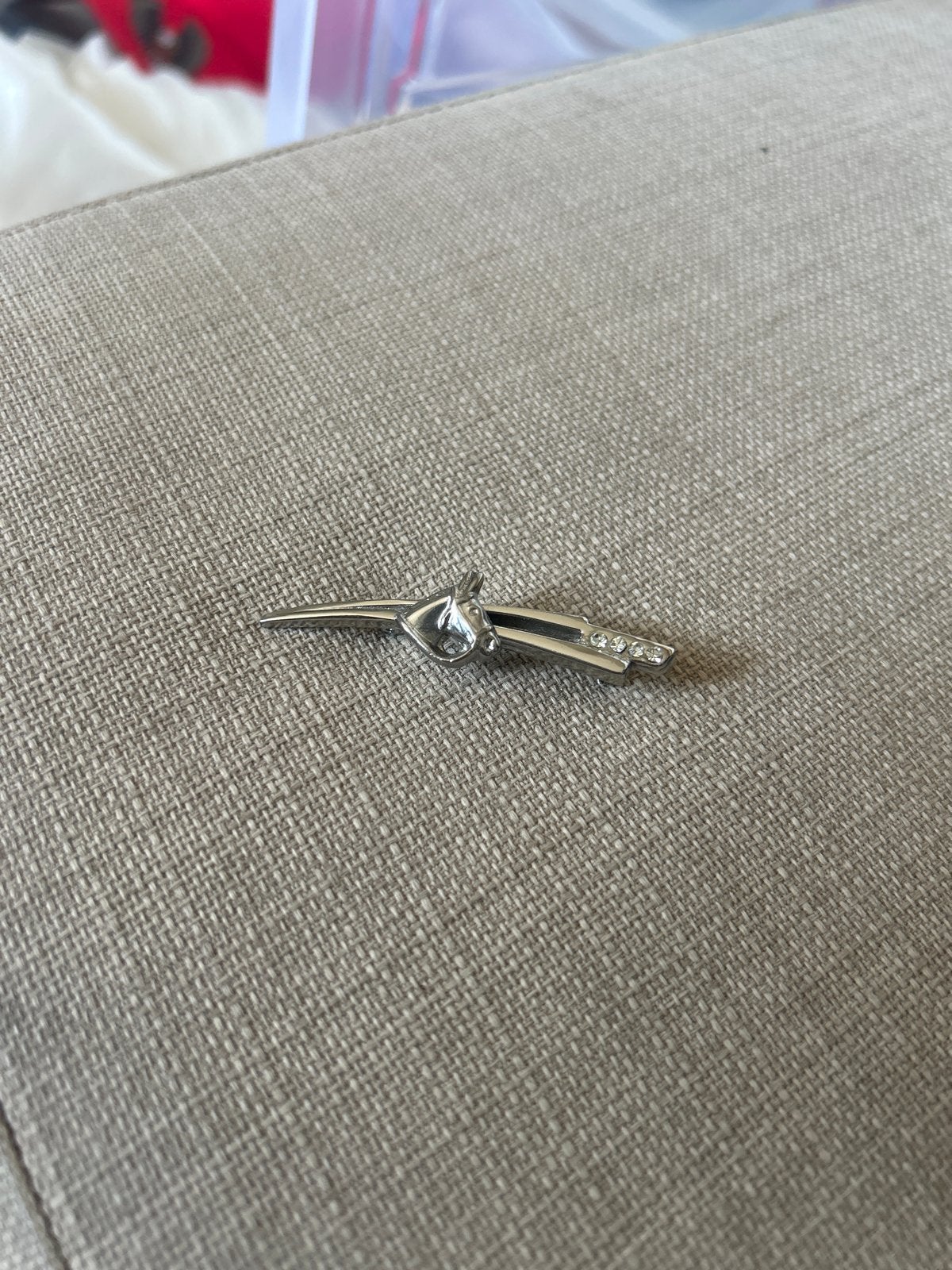 Zilverkleurige Broche paard, Sieraden, Tassen en Uiterlijk, Broches, Overige materialen, 4 tot 7 cm, Ophalen of Verzenden, Zo goed als nieuw