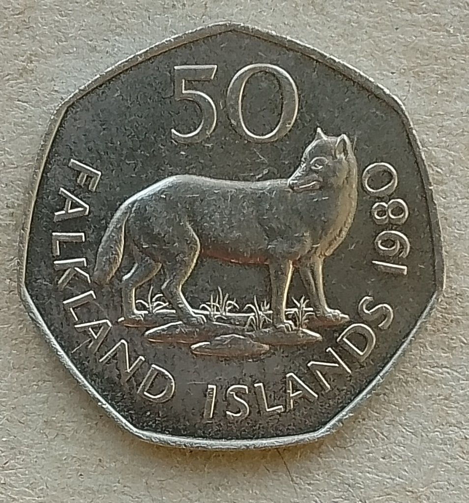 Falkland Islands, 50 pence 1980, Ophalen of Verzenden, Zuid-Amerika, Losse munt