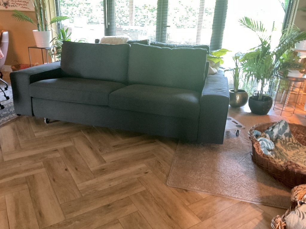Kivik bank teab (Als nieuw 2x), 250 tot 300 cm, Driepersoons, 75 tot 100 cm, Ophalen of Verzenden