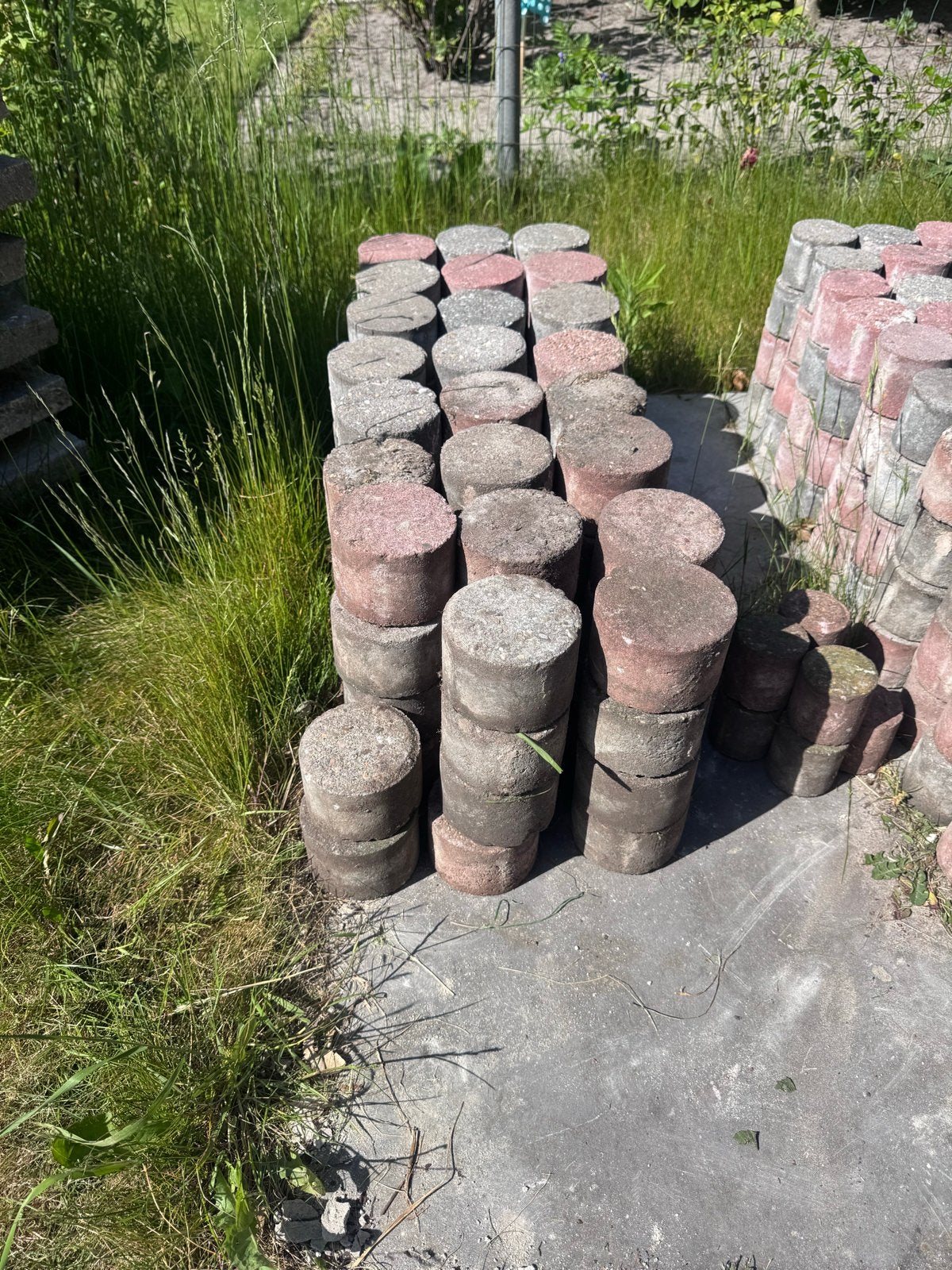 Klinker cilinders 11cm diameter, Tuin en Terras, Tegels en Klinkers, Gebruikt, Klinkers, Beton, Ophalen