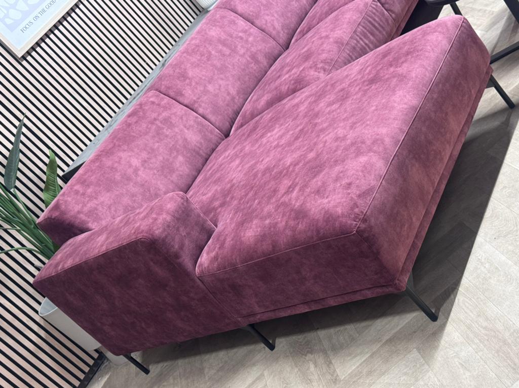 ZGAN Home Center Velours U-Bank/Hoekbank - Aubergine - 333cm, Velvet velours u bank organisch hotel chic modern eyecatcher, -