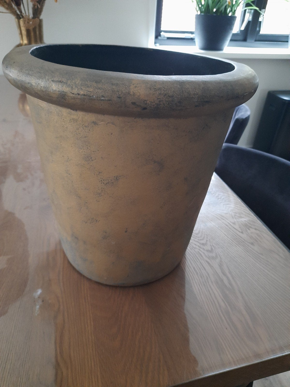 Bloempot, Steen, Rond, Zo goed als nieuw, Minder dan 40 cm