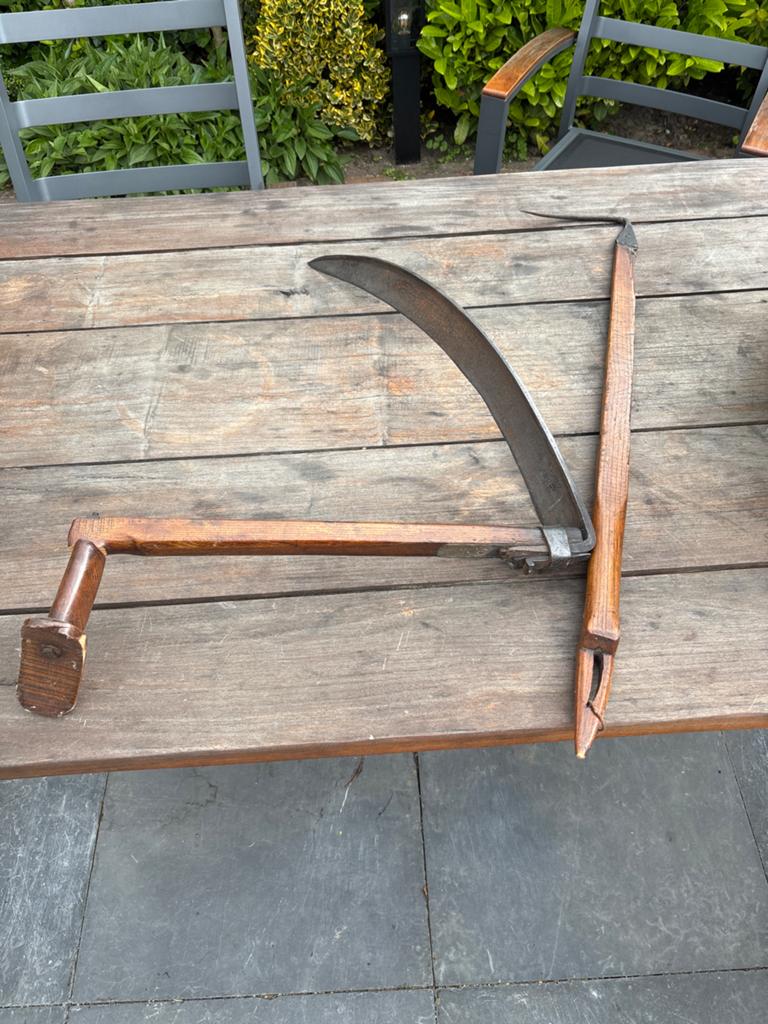 Ouderwets landbouwwerktuig zicht en pikhaak, Antiek en Kunst, Antiek | Gereedschap en Instrumenten, Ophalen