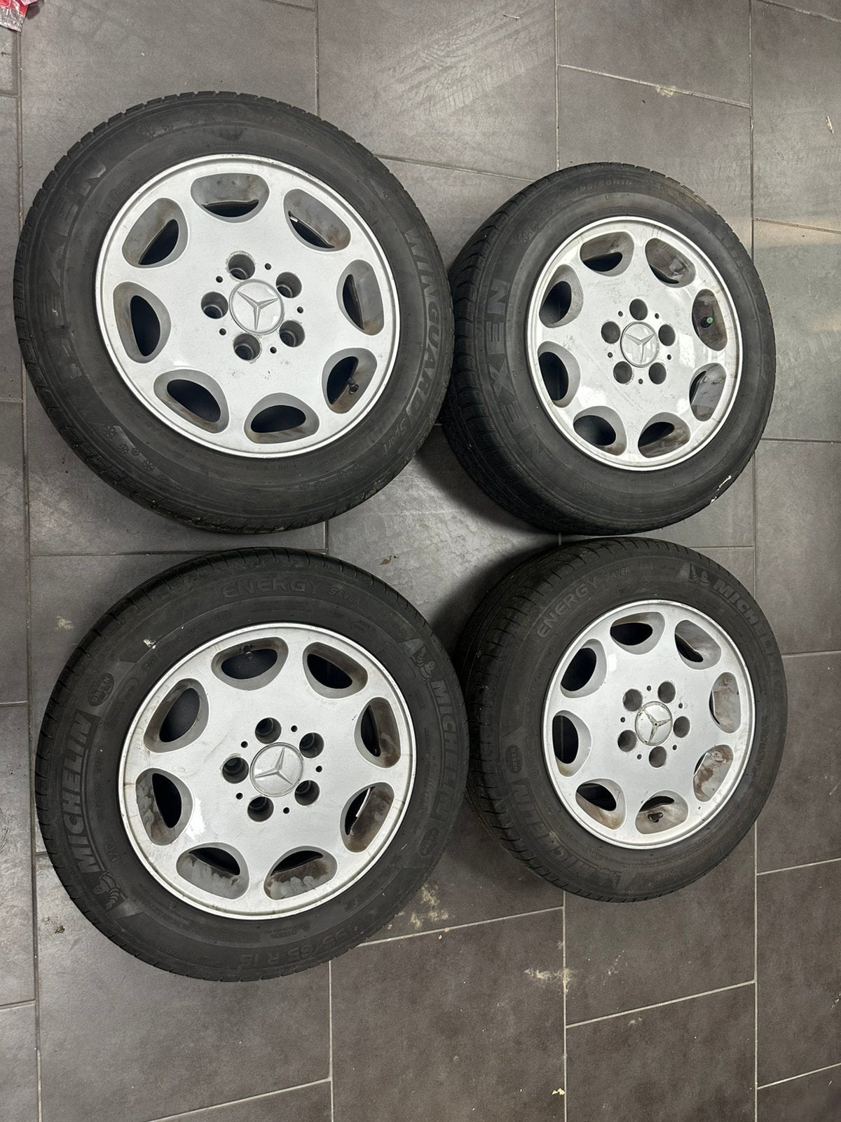 Velgen + Banden Mercedes-Benz W201 W124 8 Gaats  ✅, 19 inch, Banden en Velgen, Nieuw, 205 mm