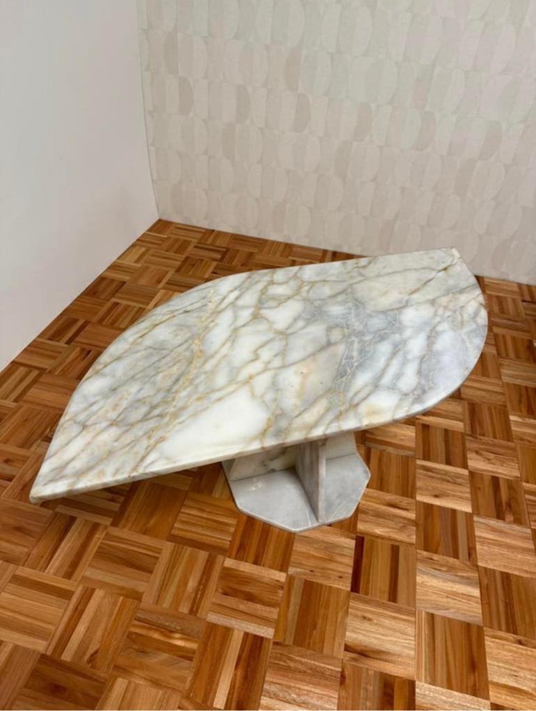 Marmeren vintage teardrop salontafel tafel retro carrera, Huis en Inrichting, Tafels | Salontafels, Gebruikt, 100 tot 150 cm, Vintage