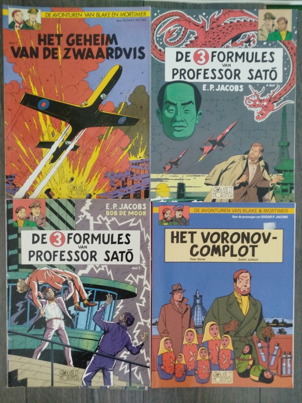 BLAKE EN MORTIMER STRIPBOEKEN COLLECTIE 4 STUKS, Gelezen, Edgar P. Jacobs, Ophalen of Verzenden, Meerdere stripboeken