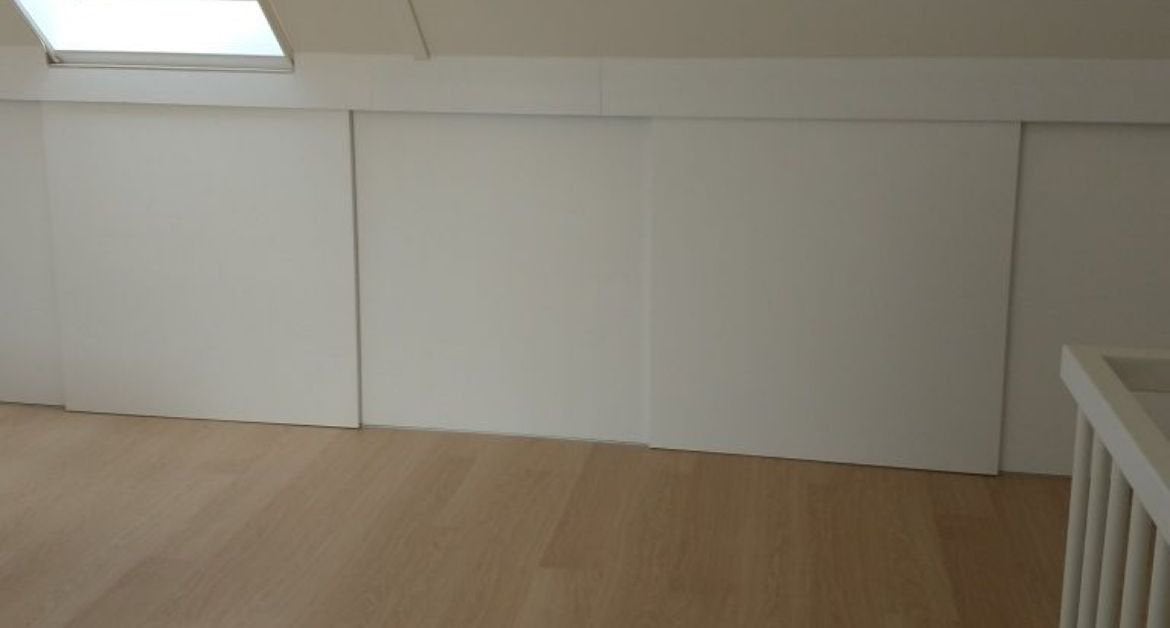 Zolder Schuifdeuren deuren knieschoten opmaat, Ophalen, 25 tot 50 cm, 200 cm of meer