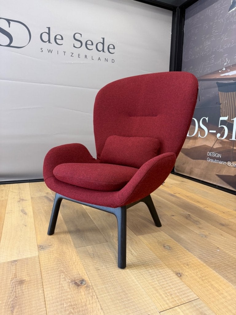 Showmodel Rolf Benz 594 Fauteuil rood stof design stoel, Service@rolf-benz.com, Haiterbacher Str. 104, Nieuw, 75 tot 100 cm