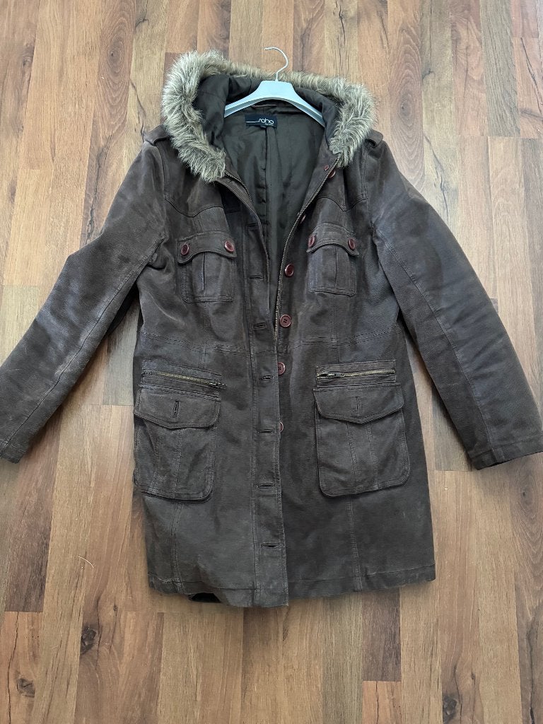 Suède leren dames winterjas maat 44, Kleding | Dames, Bruin, Maat 42/44 (L), Soho, Ophalen of Verzenden