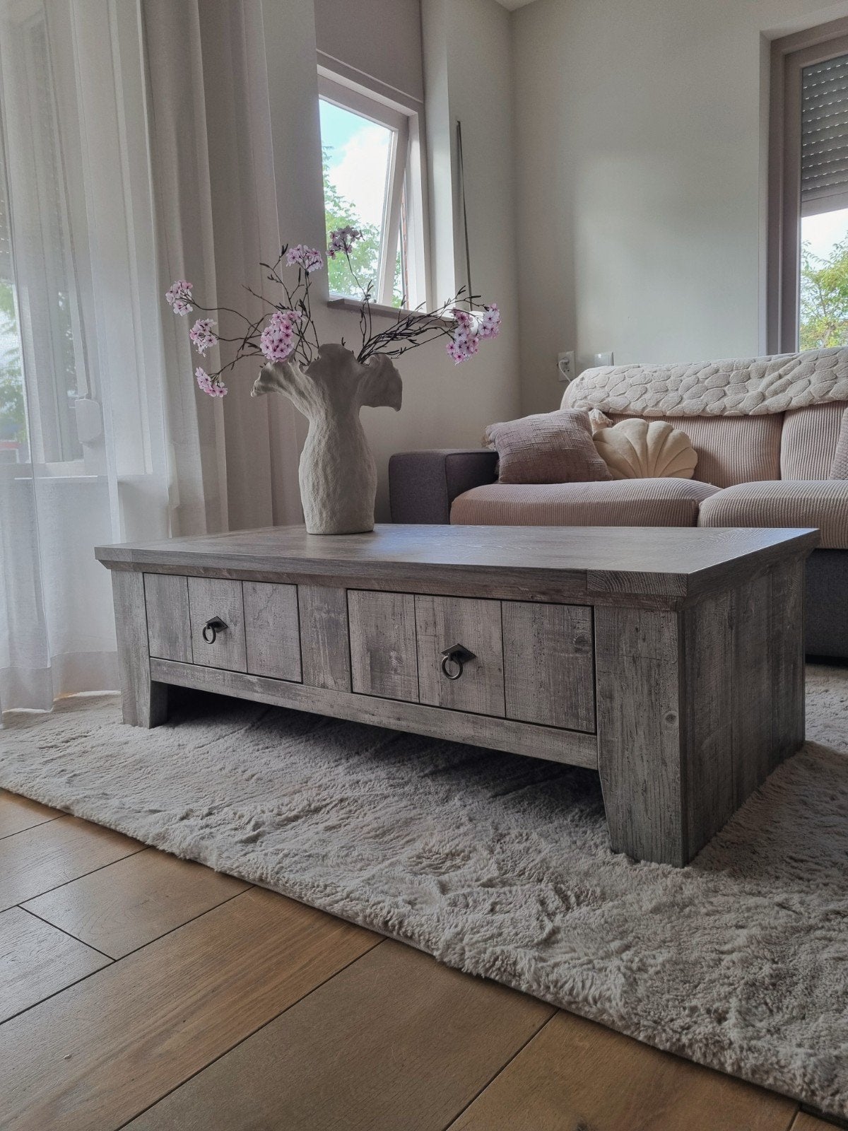 Mooie robuuste salontafel van A-meubel, Ophalen, 50 tot 100 cm, 100 tot 150 cm, Industrieel