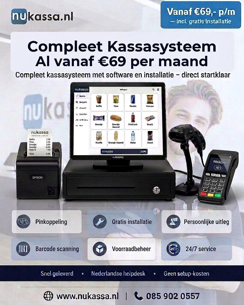 Compleet Kassasysteem vanaf €69 p/m – Gratis Installatie, Zakelijke goederen, Kantoor en Winkelinrichting | Kassa's en Betaalsystemen