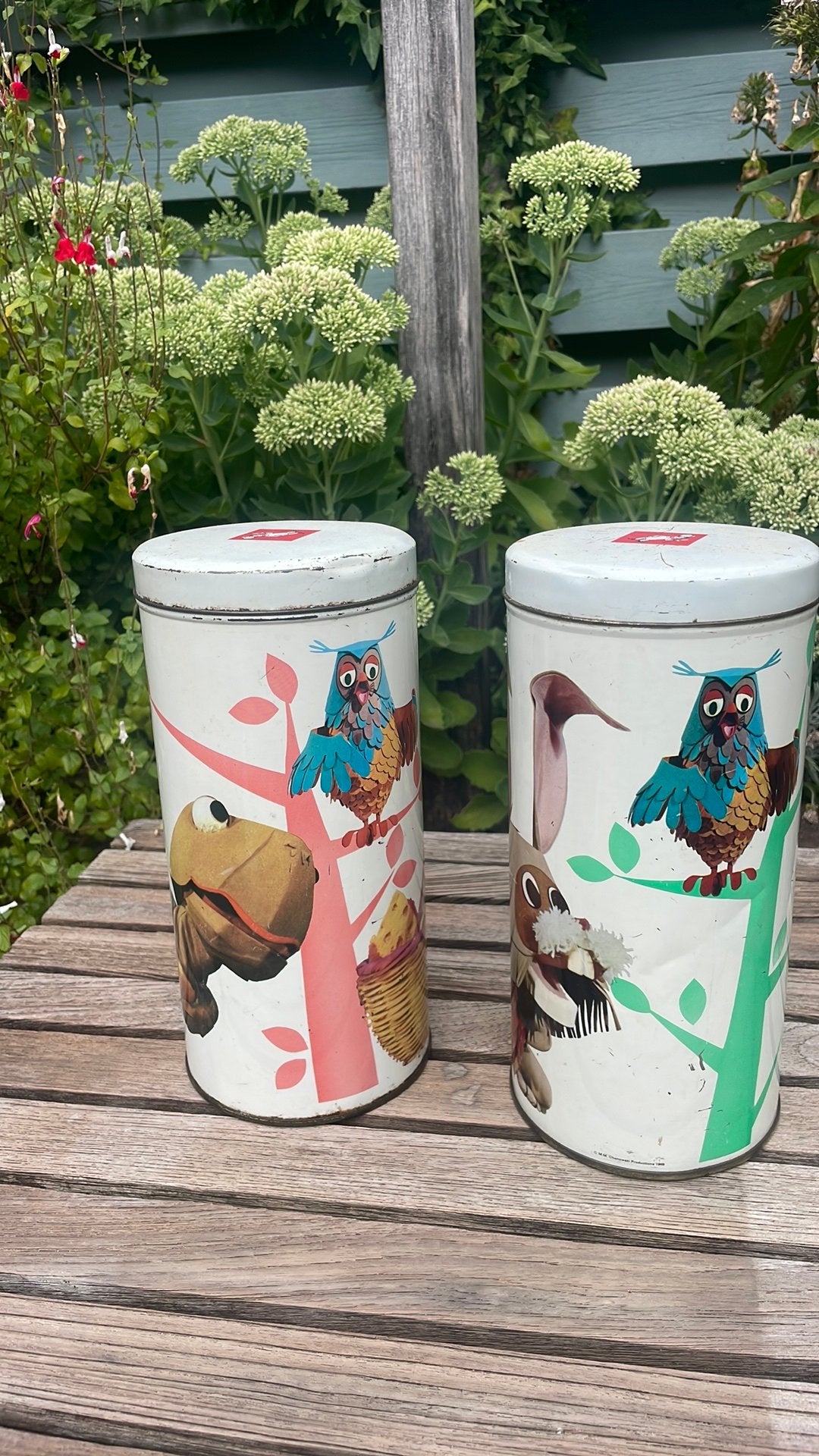 2 Bolletje blikken Fabeltjeskrant Vintage!!, Verzamelen, Blikken, Ophalen of Verzenden, Gebruikt, Beschuit, Bolletje