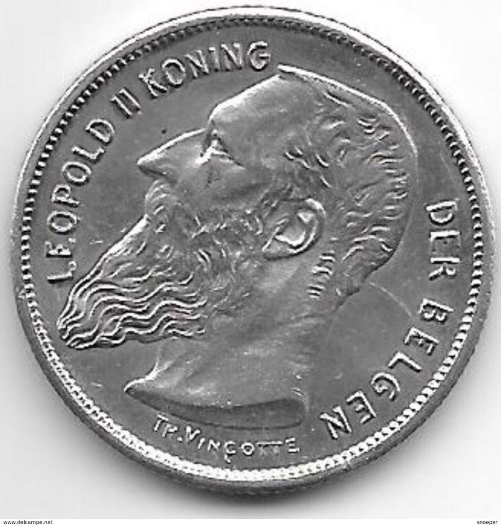 belguim 2 francs leopold II 1904 dutch xf+, Verzenden, België, Losse munt
