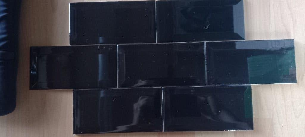 Zwarte facet geslepen wandtegels 7,5x15 cm (1,5 m2), Ophalen, Nieuw, Minder dan 20 cm, Minder dan 20 cm