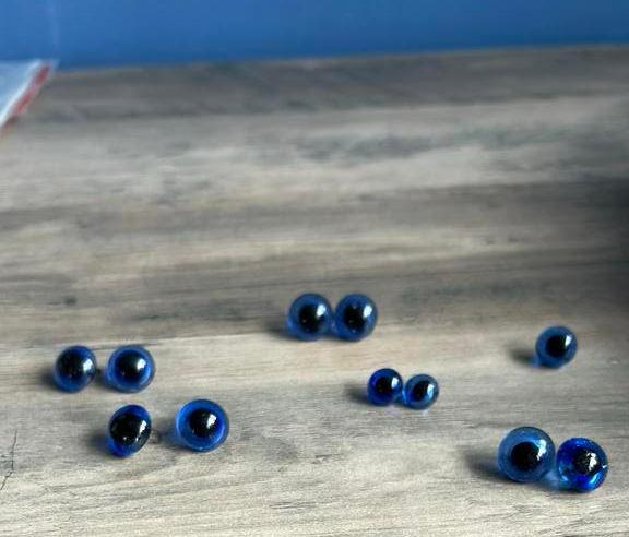 Glazen poppen ogen blauw, Verzamelen, Poppen, Ophalen of Verzenden, Nieuw, Pop