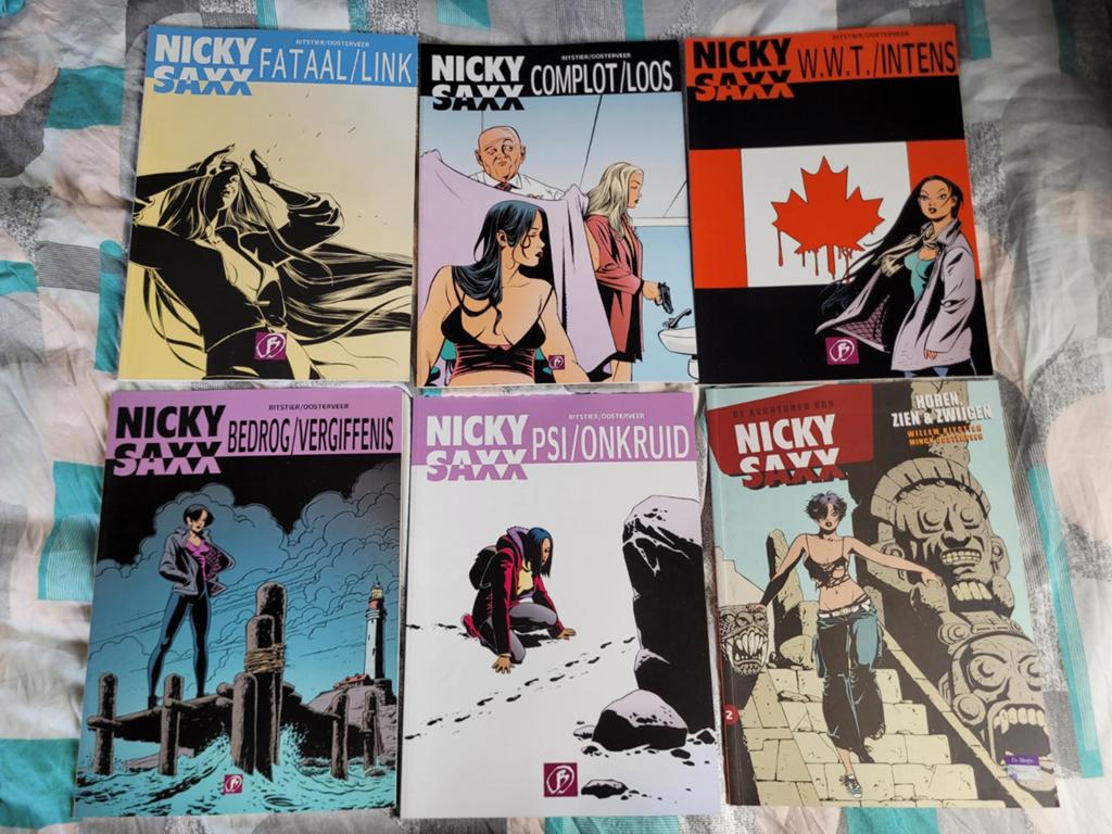 Nicky Saxx 6 delen, Boeken, Meerdere stripboeken, Ophalen of Verzenden, Zo goed als nieuw