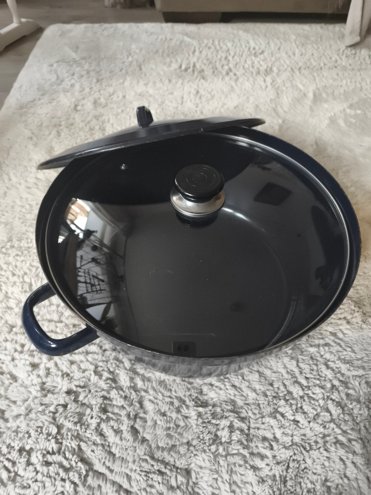Grote emaille kookpan met deksel - 40 cm, Gebruikt, Ophalen of Verzenden, Kookpan, Met deksel
