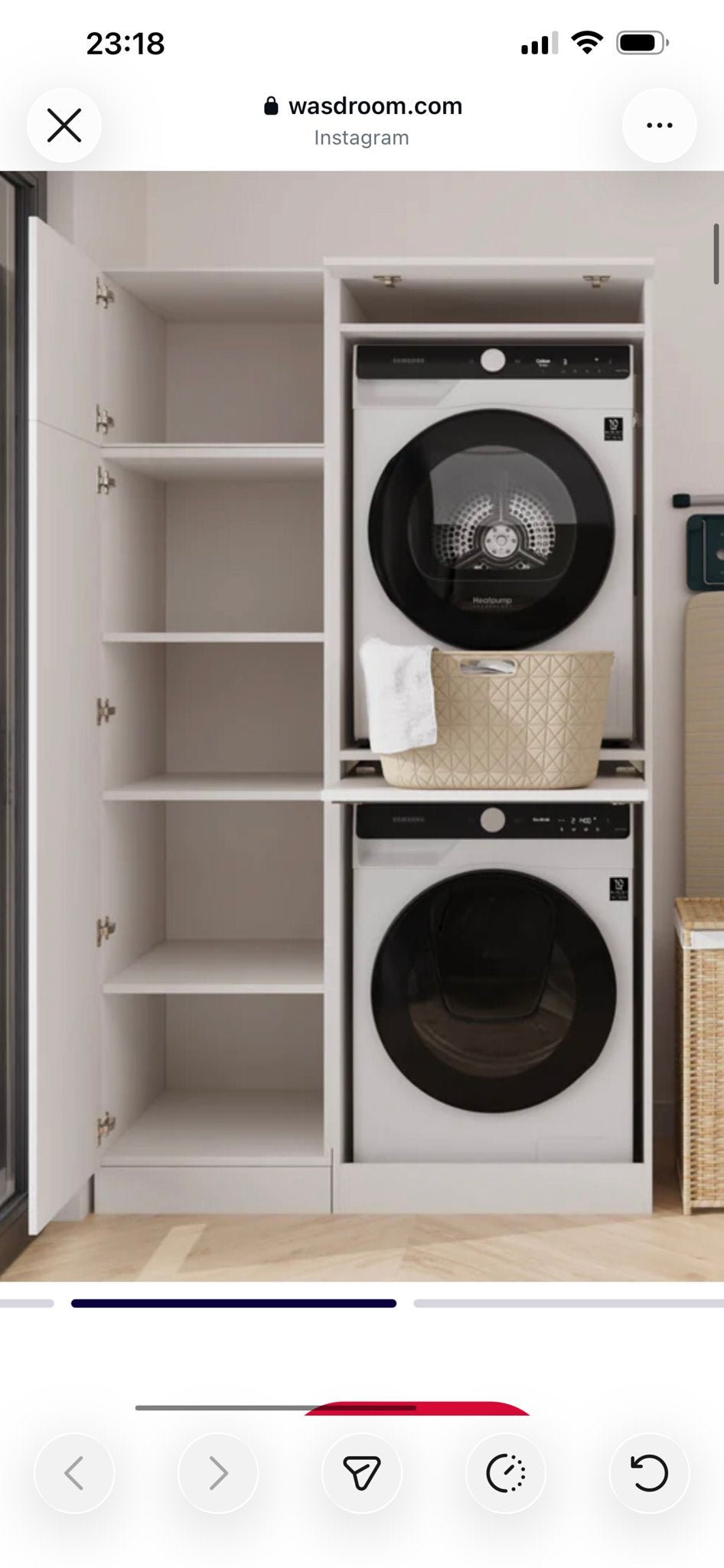 Nieuwe wasmachine/droger stapel kast (zonder apparatuur), Huis en Inrichting, Ophalen, Zo goed als nieuw