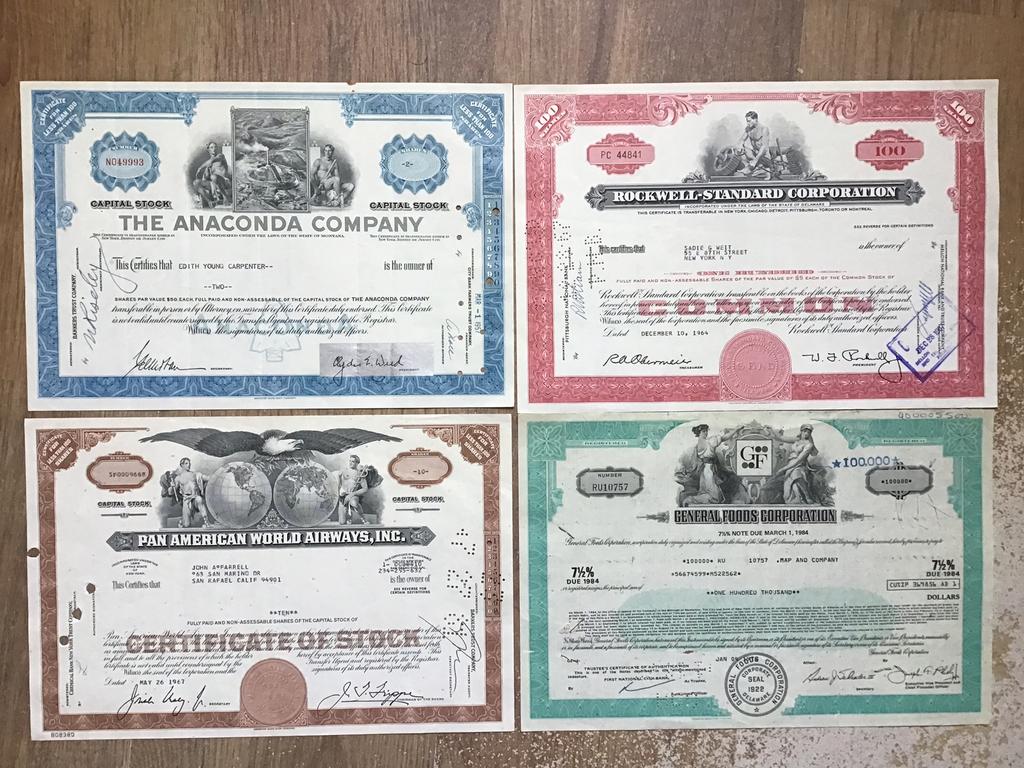 822. 4 x U.S.A., Ophalen of Verzenden, Aandeel