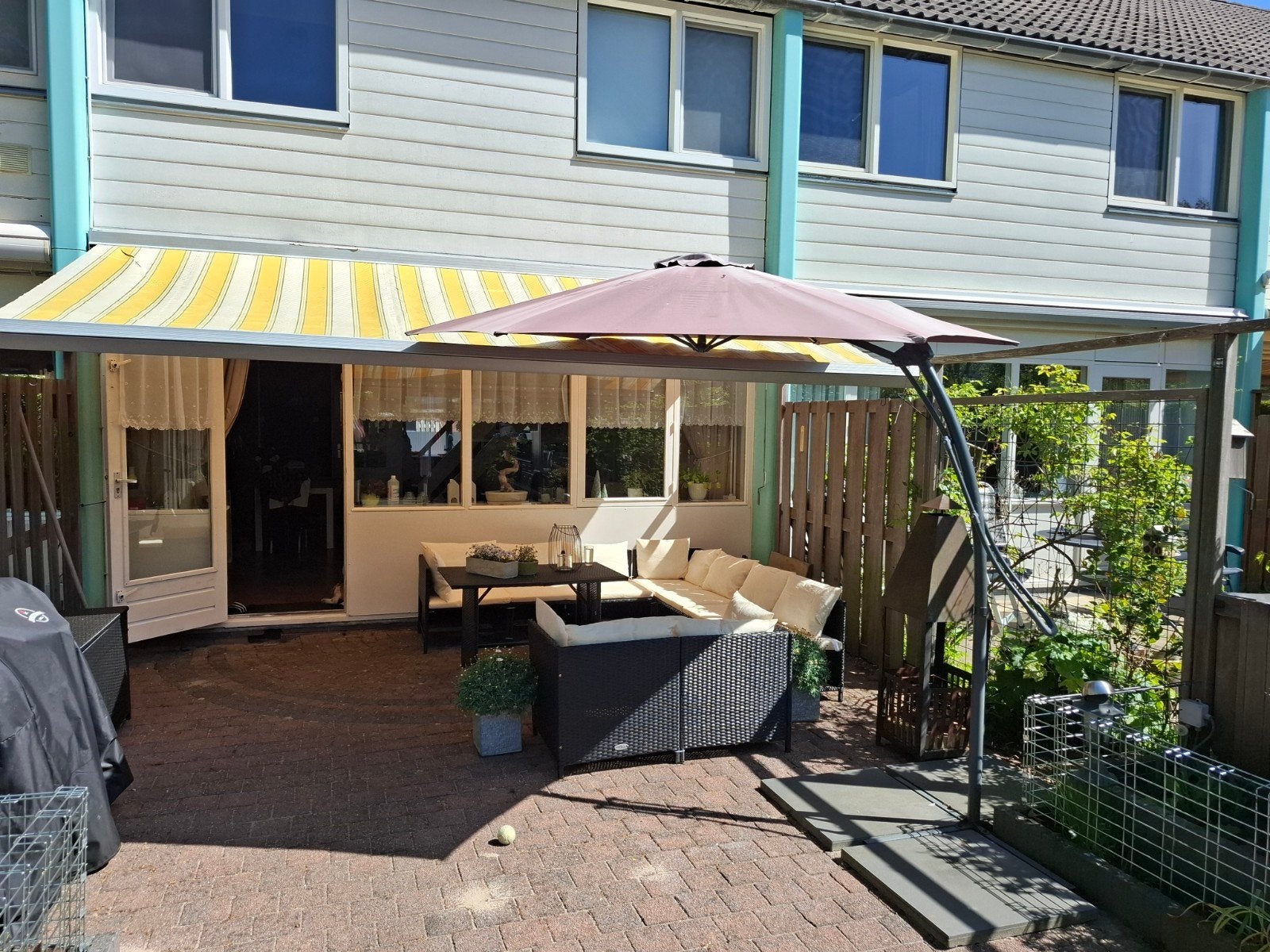 Complete Wicker Loungeset met Tafel en Opbergbox, Tuin en Terras, Tuinsets en Loungesets, Ophalen, Meer dan 8 zitplaatsen, Zo goed als nieuw
