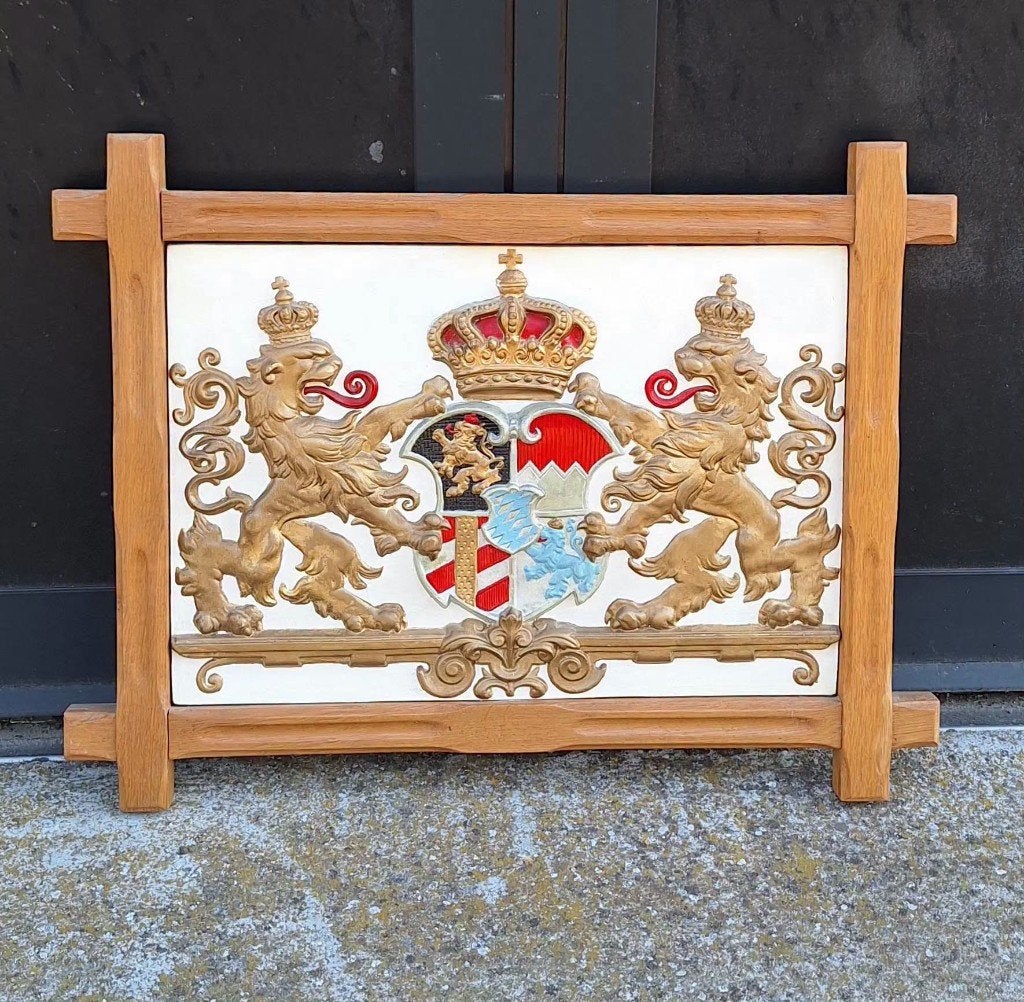 Bijzonder koninklijk Beiers wapenschild uit 19e, 20e eeuw., Ophalen of Verzenden