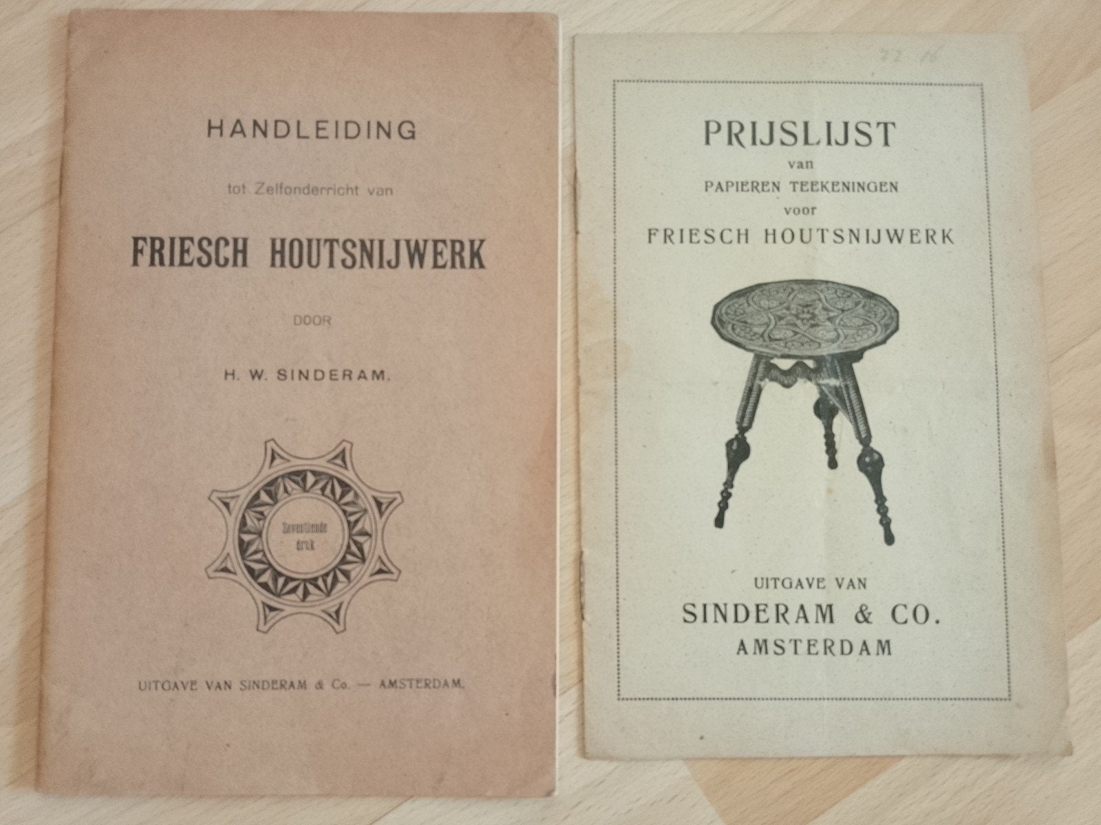 Fries Houtsnijwerk Sinderam & Co uit 1915 Handleiding, Ophalen of Verzenden, Sinderam