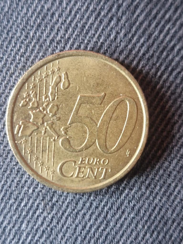 Zeldzame Italiaanse 50 eurocent munt 2002, Ophalen, Italië, 50 cent, Losse munt
