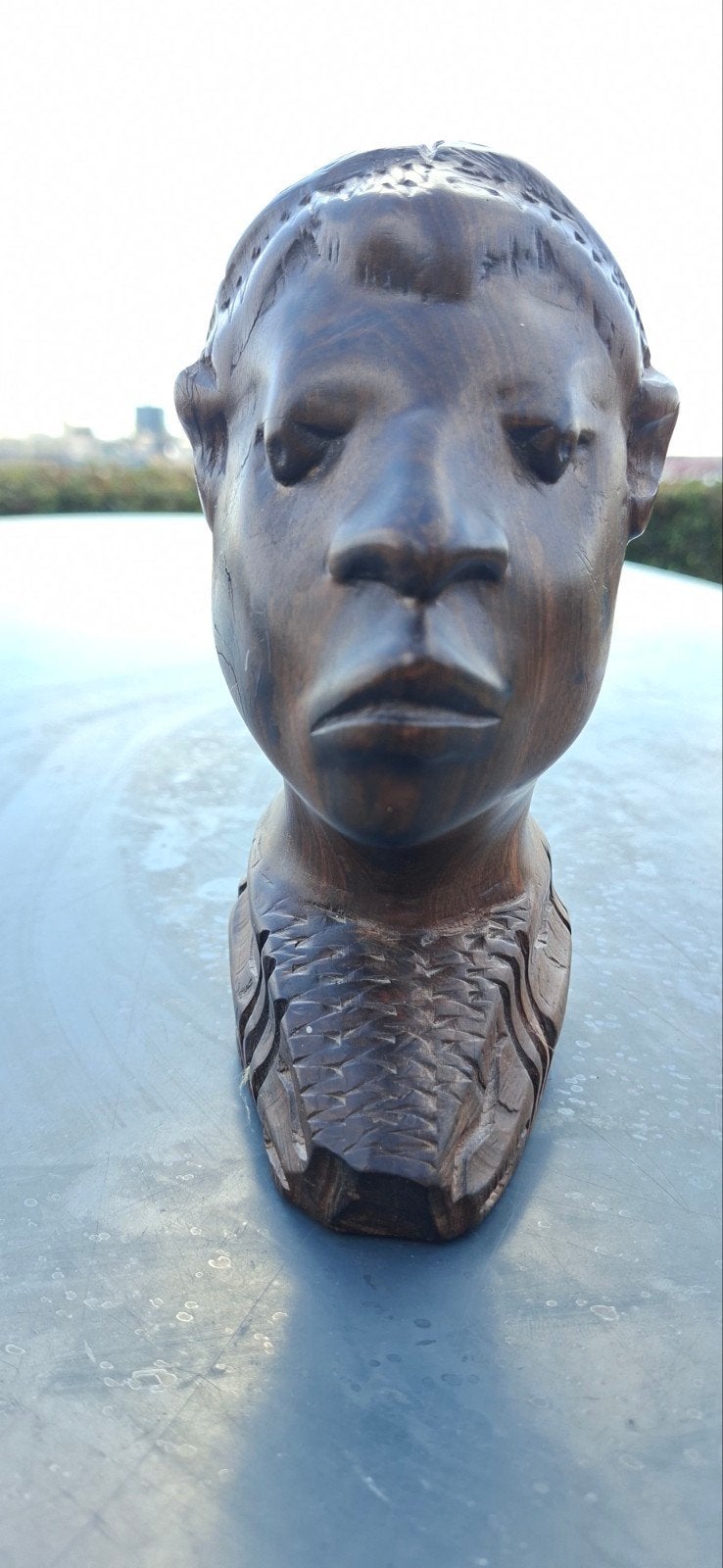 Houten Afrikaans Beeld - Hoofd, Hout, Bruin, Afrika, Ophalen of Verzenden