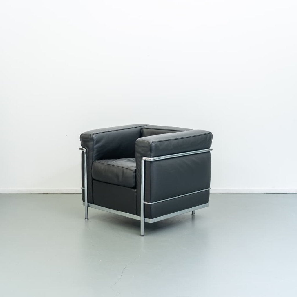 Cassina LC2 Fauteuil Zwart Leer, Niet ingevuld, Zo goed als nieuw, Niet ingevuld, Niet ingevuld