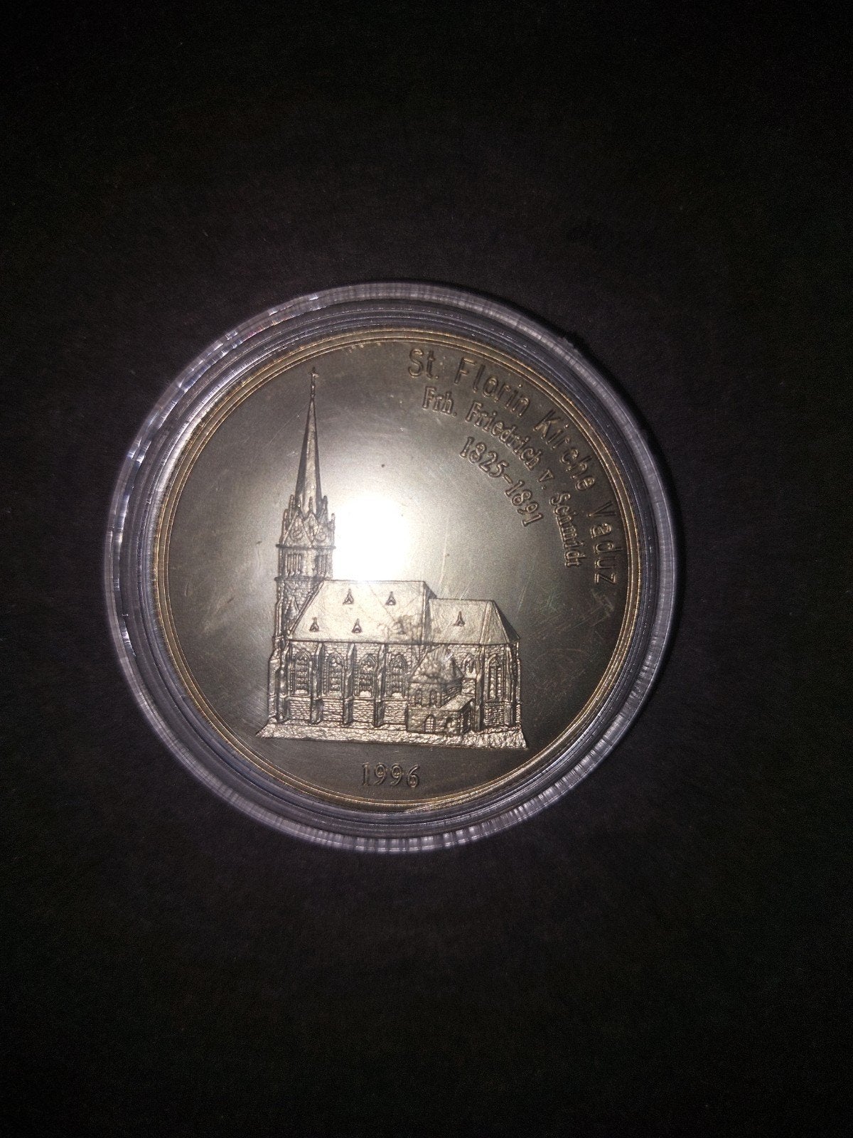 Zeldzame 5 Euro munt Liechtenstein 1996 - St. Florin Kerk, Ophalen of Verzenden, Overige landen, Losse munt