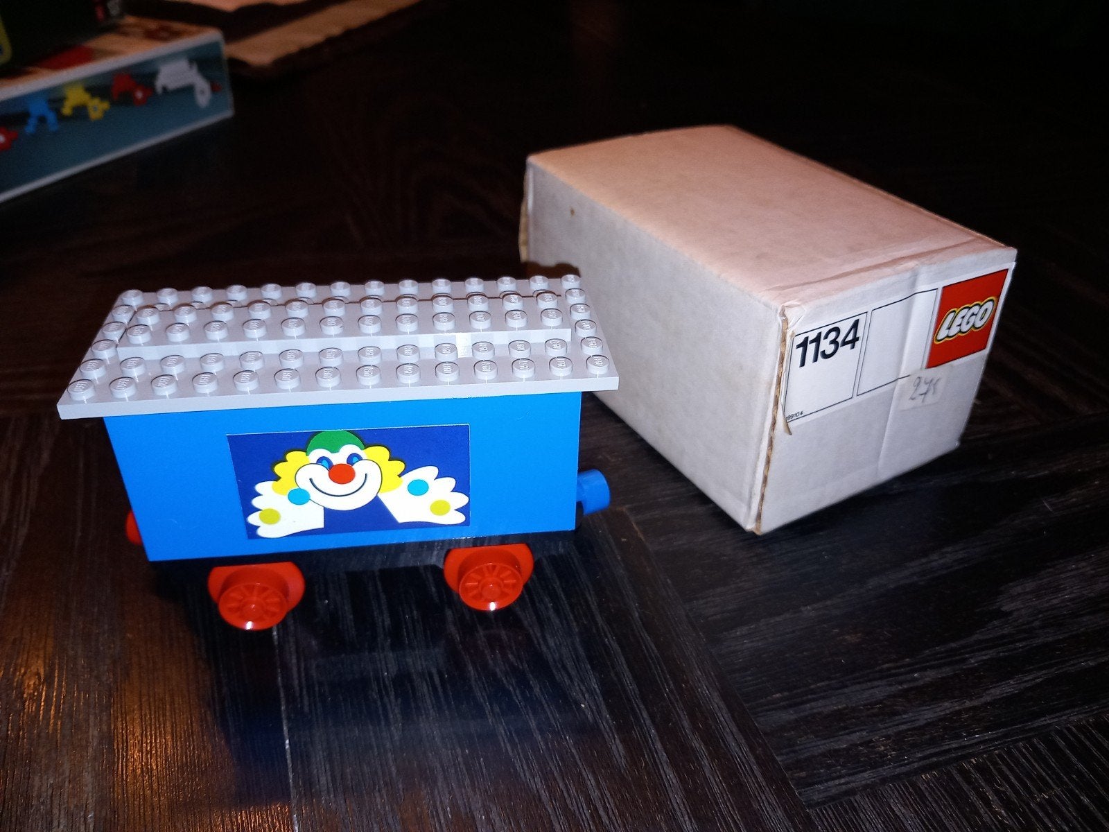 Lego Treinwagon met Clown - Set 1134, Overige merken, Gebruikt, Verzenden, Aastvej 1, 7190 Billund, Denemarken