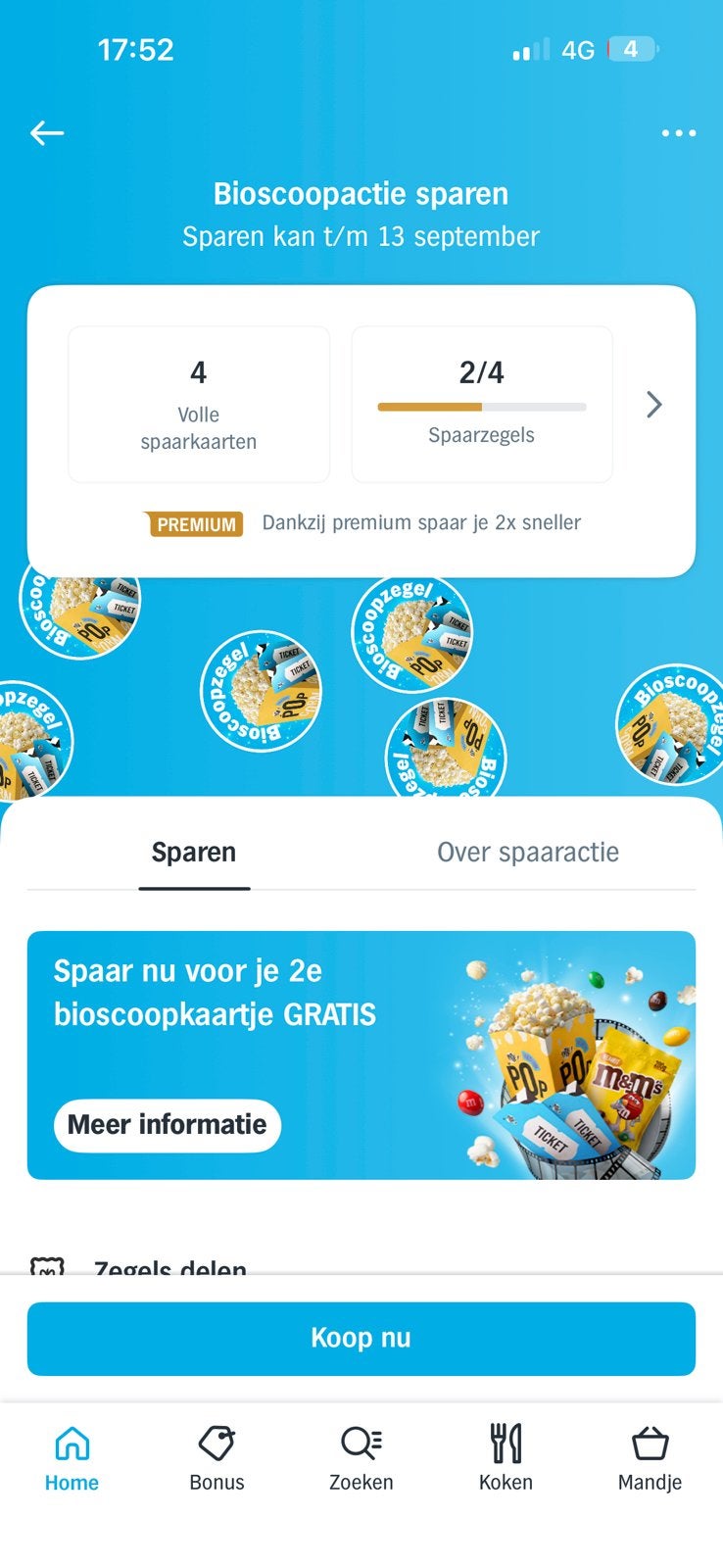 Albert Heijn Spaarkaarten 2e kaartje Gratis, Tickets en Kaartjes, Twee personen, Kortingsbon