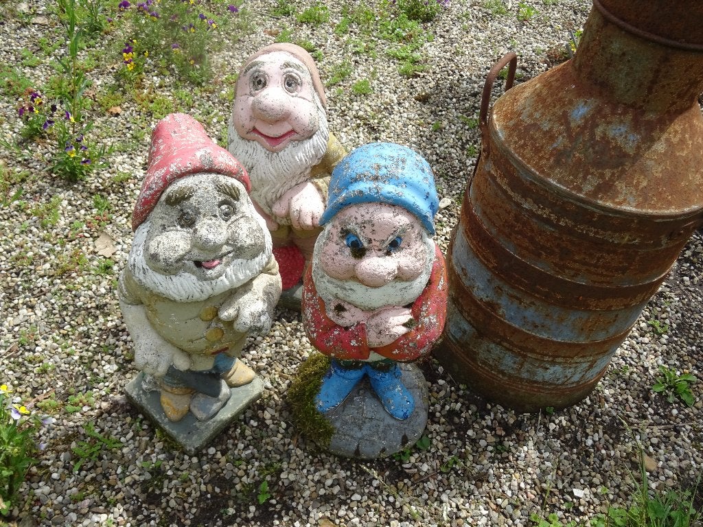 3 kabouters uit Frans pretpark jaren ‘50, Antiek en Kunst, Antiek | Overige Antiek, Ophalen