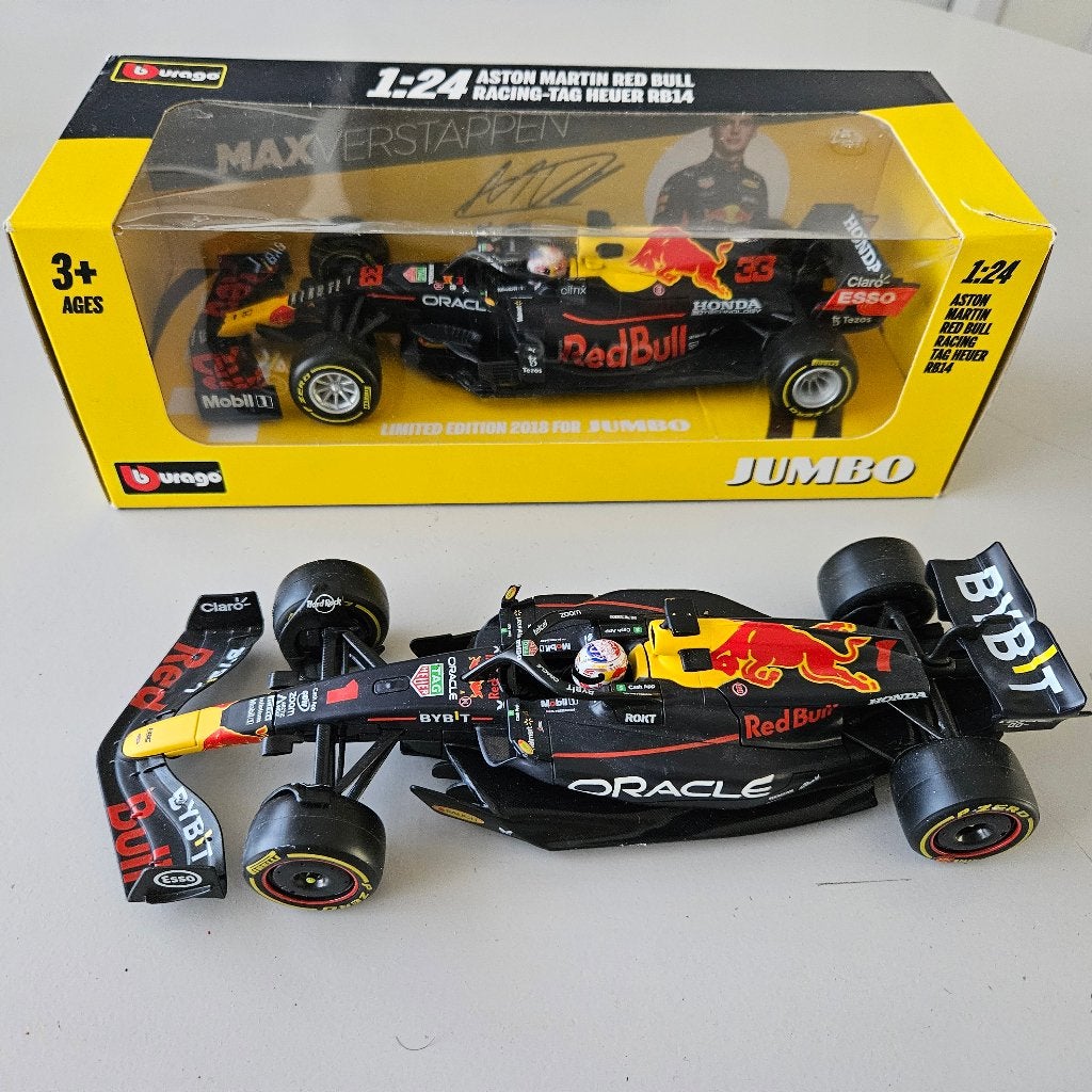 BURAGO: 2x RED BULL MAX VERSTAPPEN RB 14 en RB19, Hobby en Vrije tijd, Modelauto's | 1:24, Ophalen of Verzenden, Zo goed als nieuw