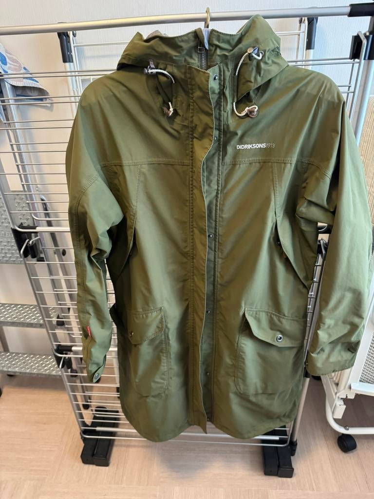Didrikson regenjas , groen , maat 42, Ophalen of Verzenden, Gedragen, Groen, Maat 42/44 (L)
