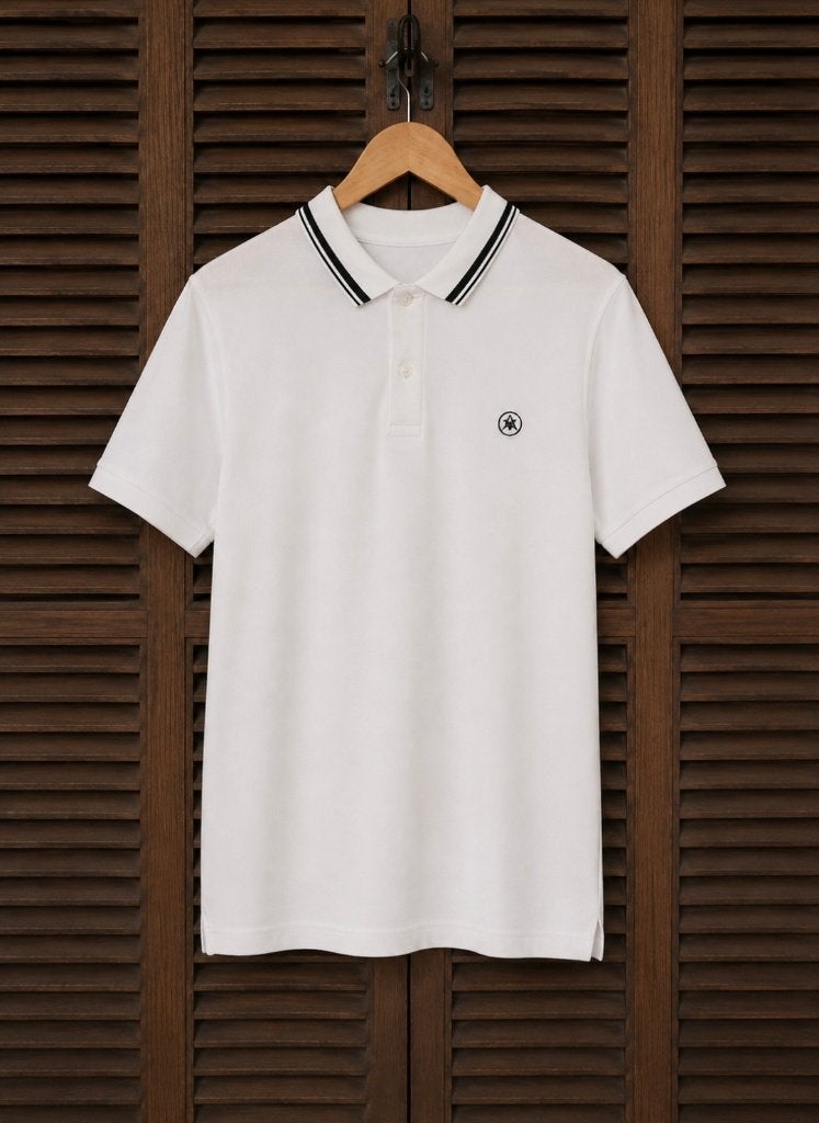 Distrikt polo L, Maat 52/54 (L), Wit, Ophalen of Verzenden, Gedragen
