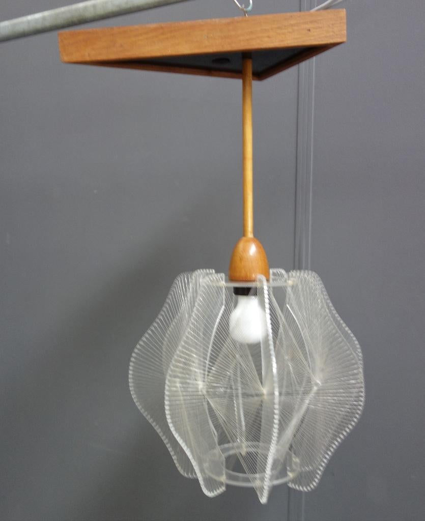 60 jaren hang lamp Paul Secon plexiglas verweven nylon draad, Ophalen of Verzenden, Gebruikt, Overige materialen, Vintage