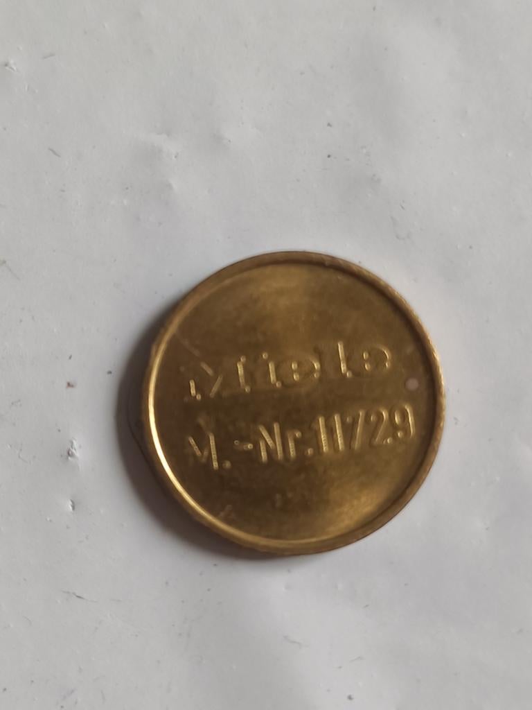 Vintage Miele M.-Nr. 11729 munt/token, Ophalen of Verzenden, Gebruikt