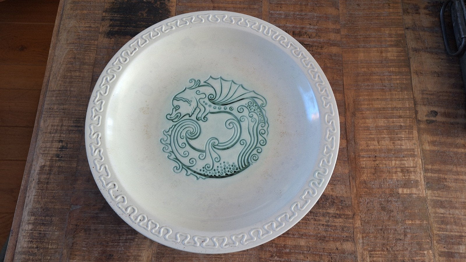 antieke Art Deco schotel met afb "vis", Antiek en Kunst, Ophalen of Verzenden