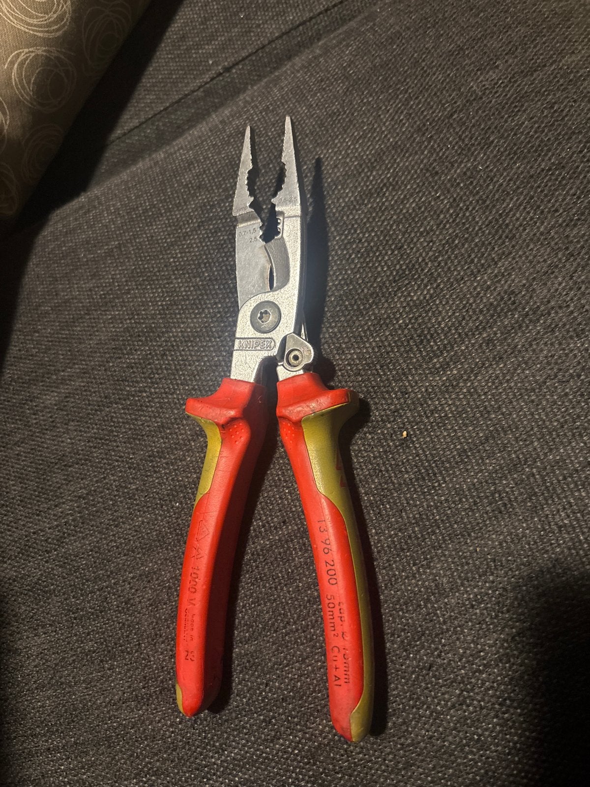 Knipex 13 96 200 Elektriciens installatietang, Ophalen of Verzenden, Gebruikt, Tang, Knipex