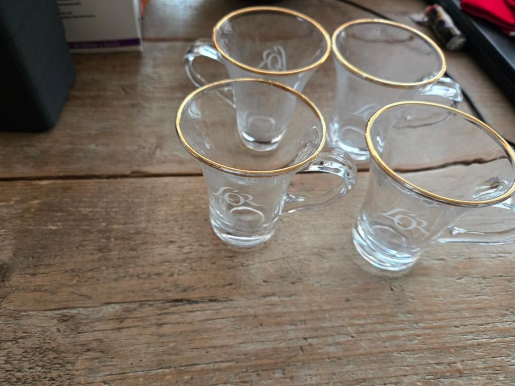 Lor koffie glazen nieuwstaat, Ophalen, Glas of Glazen, Overige stijlen, Glas