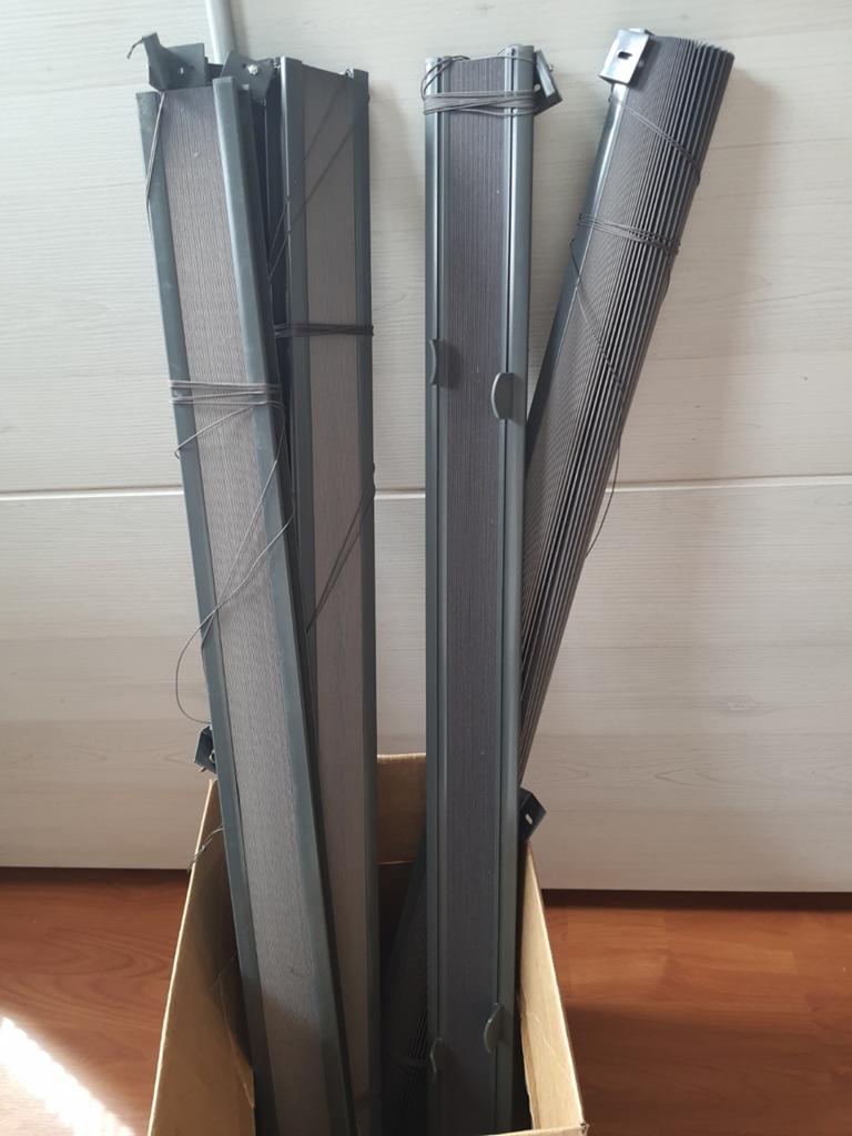 6x Top down plissé gordijnen. Grijs, Gebruikt, 100 tot 150 cm, Grijs, 50 tot 100 cm